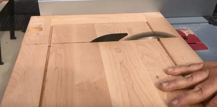 table saw to cut the door