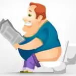 Fat Man Sitting Toilet
